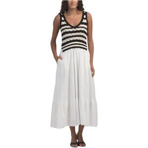 ELAN Twofer Knit Top Midi Dress